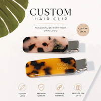 Pince à cheveux pour femme en acétate marbré avec logo, lettre dorée en relief, faite à la main, barrette alligator, pour fêtes, vente en gros B2B pour revendeurs