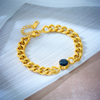 Bracelet à maillons en or TD, plaqué or 18 carats, acier inoxydable, anti-ternissement, hypoallergénique, réglable, tendance, unisexe, mode