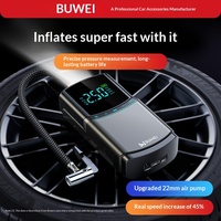 Pompe à air portable sans fil pour voiture, gonfleur de pneus électrique automatique, jauge de pression des pneus, voyant lumineux d'avertissement, modèle monocylindre