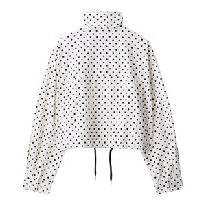 Conjunto de chaquetas personalizadas para mujer, conjunto de dos piezas con estampado de puntos Seersucker, chaqueta de manga larga, pantalones cortos, conjunto de 2 piezas OEM para mujer - Product Image 4