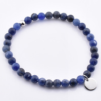 Vente en gros de perles de sodalite rondes naturelles de 6mm Bracelet extensible en pierre semipreci pour femmes Bracelet en pierre naturelle