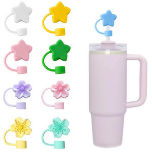 Venta al por mayor Gran oferta silicona Ice King Cup taza de café tapa de paja 8-10mm enchufe a prueba de polvo taza de coche cubiertas de paja de dibujos animados - Product Image 3