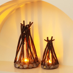 Veilleuse créative, décoration rétro simple, faite à la main, en forme de branche, LED effet feu de camp, pour gîte, tridimensionnelle - Product Image 3