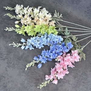 High Quality 2 Branches Delphinium Silk Flowers Wedding Decorative Long Stem Artificial Flowers <strong>Larkspur</strong> for Events Decoration - Product Image 4
