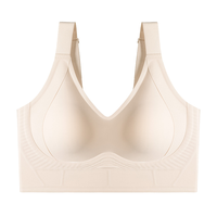 Sujetador Premium Grande con Push-Up, Largo, Disimula la Grasa de la Espalda, Transpirable, Minimizador de Busto Completo, Antideslizante, para Mujer, Talla Grande