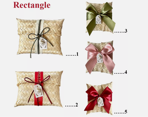 YULIN JIAFU 1 Stück Mini Umweltfreundliche Rechteckige Seegras- & Bambus-Hochzeitsgeschenkbox mit Schleifenband Aufbewahrungskorb - Product Image 4