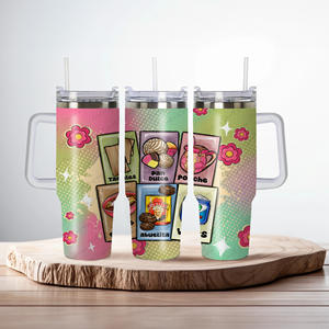 Botella de Agua de Acero Inoxidable de 40 oz de Doble Pared con Asa, para Viajes, con Diseño Personalizado de <span class=keywords><strong>Dulces</strong></span> Mexicanos de Buena Calidad - Product Image 1