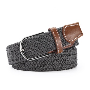 Diseño personalizado hombres mujeres tejido estiramiento trenzado estiramiento elástico aleación Pin hebilla cinturón - Product Image 4