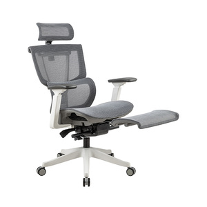 Ghế xoay cao cấp thoải mái màu xám dành cho giám đốc, lưng cao, thiết kế công thái học, có lưới và hỗ trợ thắt lưng - Product Image 4