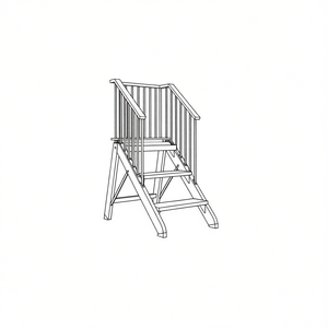 Taburete con barandilla y escalera para almacenamiento de herramientas, diseño plegable de 3 escalones tipo escalera - Product Image 2