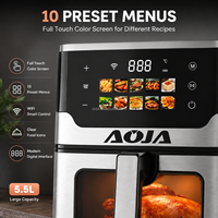 Friteuse à air électrique intelligente 5L avec écran tactile numérique, grande capacité, sans huile, facile à utiliser, vente en gros d'usine