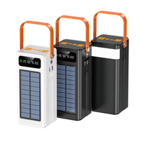 Batterie externe solaire haute capacité 50000 mAh avec écran LED, charge rapide Micro USB et Type-C