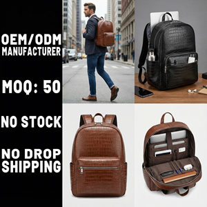 <span class=keywords><strong>Sac</strong></span> à dos pour ordinateur portable en cuir vegan <span class=keywords><strong>de</strong></span> qualité supérieure à texture crocodile, fabriqué sur mesure par une usine OEM, <span class=keywords><strong>sac</strong></span> à dos d'affaires pour hommes avec sangle pour chariot - Product Image 1