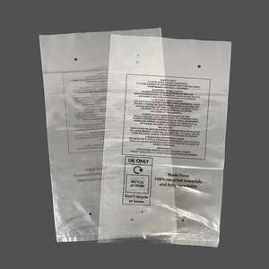 Riciclaggio personalizzato gratuito LDPE GRS trasparente abbigliamento in plastica borsa in polietilene con avviso di soffocamento e stampa di segni - Product Image 2