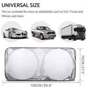 Wholesale Logo Sun Visor Summer Business Promo Gift Windshield With Heat Insulation Silver Tape Car Sunshade - Product Image 4
