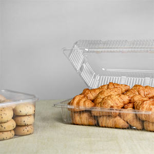 Bandeja de pastelería con bisagras de plástico desechable de alta calidad, Material PET reciclable de 125 oz, cajas de pan para embalaje de alimentos - Product Image 5