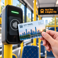 Carte de transport NFC RFID personnalisée en PVC 13,56 MHz ISO14443A étanche pour bus, métro, transport en commun