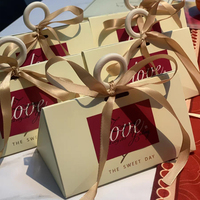 Boîte cadeau triangulaire en papier de haute qualité, matériaux recyclés pour les aliments pour bébés, les nouilles, les invitations de mariage - Boîte de rangement créative