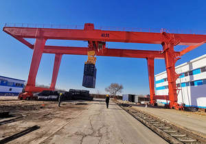 Industrie New Rail Mounted Doppelträger40 Tonnen 45 Tonnen 60 Tonnen Cantilever Portalkran mit Motor-SPS-Getriebe lager - Product Image 6