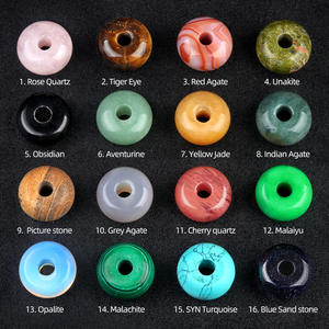 ลูกปัดหินอาเกตคริสตัลธรรมชาติขนาด8มม. รูใหญ่30มม. ลูกปัดแบนหลวมสำหรับงานฝีมือโคมไฟแก้วลูกปัดคริสตัลรู8มม. - Product Image 2