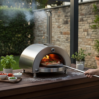 Four à pizza de luxe moderne de qualité supérieure, à charbon et butane, haute chaleur 9,3 kW, double couche, corps en acier inoxydable, céramique, directement de l'usine