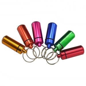 Estuche para Pastillas Geocache, Caja para Medicamentos, Frascos de Aluminio con Llavero - Product Image 1