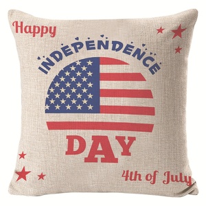Independência americana dia linho quadrado travesseiro estrelas e listras design para casa cama encosto ou uso almofada do carro - Product Image 4