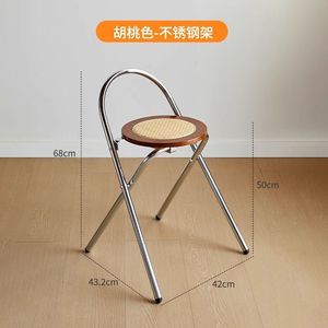 <b>Foldable</b> chairs - Antique designer home folding dining chairs - Bedroom minimalist modern Nordic trending photo-taking chairs - Product Image 2