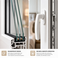 Fenêtre à battant horizontale en PVC de conception française, standard export, personnalisable, pour usage commercial et résidentiel (chambre, salle de bain)