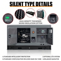 Groupe électrogène diesel silencieux 20 kVA 30 kVA 40 kVA 50 kVA 100 kVA avec démarrage électrique, protection contre les surtensions et contrôleur pour usage industriel