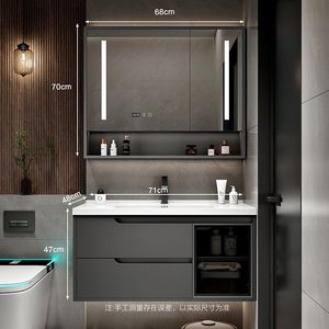 Solución de almacenamiento de baño con fregadero Sistema de estantería ajustable Espejo Organización personalizable Necesita tocador de baño - Product Image 6