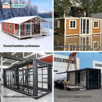 Casa Plegable de Doble Ala, Casa Contenedor Expandible de 20 Pies/30 Pies/40 Pies, Residencia Modular Prefabricada Estándar Australiano