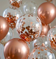 Ballons à paillettes or rose, 25 pièces, ballons en latex à confettis, adaptés aux décorations de mariage, d'halloween, d'anniversaire et de fête