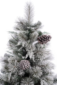 Modern 48 Inch Small 8 Pinecones Standing Artificial PVC <b>Christmas</b> Tree with 249 Flocked Mixed Pine Needle Tips - Product Image 2
