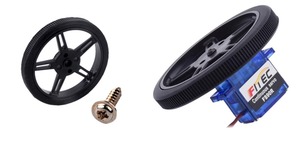 Rueda Micro Servo <span class=keywords><strong>FEETECH</strong></span> <span class=keywords><strong>FS90R</strong></span> de 60*8mm, Rueda de Repuesto Montable para Proyectos de Robots y Coches DIY - Product Image 2