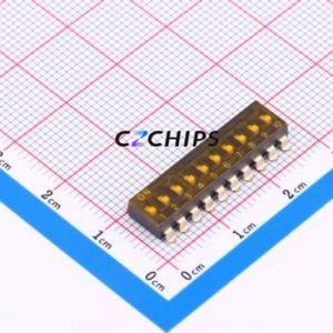 DO-10PD DIP Switch SMD,P=2.54mm Switch Flat Toggle, Raised Type Single Pole Single Throw 10 2.54mm - Product Image 1