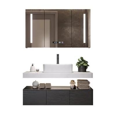 BOTON STONE Moderno Nuevo Diseño Estilo Conjunto Completo Muebles Pequeño Baño Tocador Gabinete