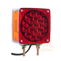 Feu de position carré LED double face avec clignotant latéral, lampe de marquage latérale pour remorque et camion à montage sur pied SAE/DOT/FMVSS108