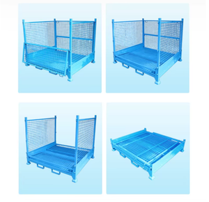 Ağır hizmet tipi tel örgü depolama kafesi-mal depolama ve lojistik ciro için İstistackable depo konteyneri - Product Image 5