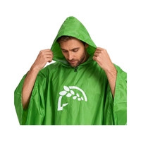 Veste de pluie légère en nylon vert avec revêtement PU, imperméable, respirante, réutilisable et pliable pour adultes, idéale pour les voyages en extérieur