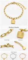 Bracelet ovale personnalisé doré avec finition douce et ronde, bracelet tendance pour les grossistes