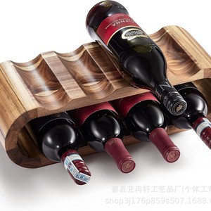 Wooden Wine Rack 2 Tier <b>Desktop</b> Solid Wood Wine Storage <b>Shelf</b> For Home Bar Or Kitchen Use - Product Image 5