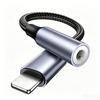 Câble audio AUX 8 broches mâle vers 3,5 mm femelle pour iPhone 11/12/13/14, adaptateur audio léger en cuivre pur avec blindage en nylon tressé portable