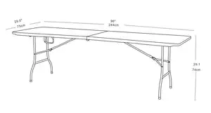 8ft 8 '244cm बुफे टेबल तह बीयर पोंग तालिका प्लास्टिक बालकनी शादी की पार्टी Foldable तालिका