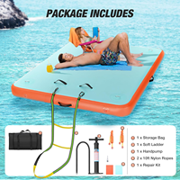 Île flottante gonflable DWF personnalisée pour sports nautiques avec ponton en tissu PVC Drop Stitch