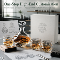 Set de Regalo de Piedras de Whisky para Hombre, Caja de Cristal Única con 8 Piedras de Granito para Enfriar Whisky, Vaso de Chupito