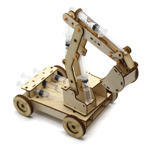 Kit de modelo de excavadora hidráulica de madera para niños, juguete educativo de ciencia STEM, ensamblaje manual, 7-9 años - Product Image 1