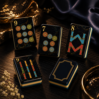 Ensemble de Mahjong Américain de Luxe avec Contraste Audacieux, 160 Pièces, Tuiles de Mahjong en Acrylique Bleu Marine à 3 Couches, Idéal pour Cadeau, OEM ODM