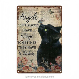 Letrero Decorativo de Metal <span class=keywords><strong>con</strong></span> Diseño de Gato Negro, Divertido Regalo para Baño, Cocina u Oficina, Estilo Vintage - Product Image 3