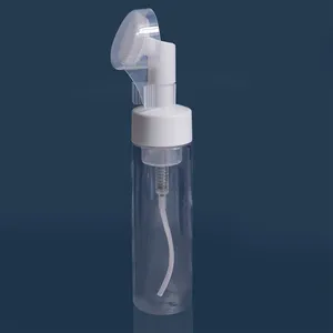 Manufacture New Arrival Facial Cleaning Soap Dispenser Foam Pump Bottle With Silicone Brush Foaming Head